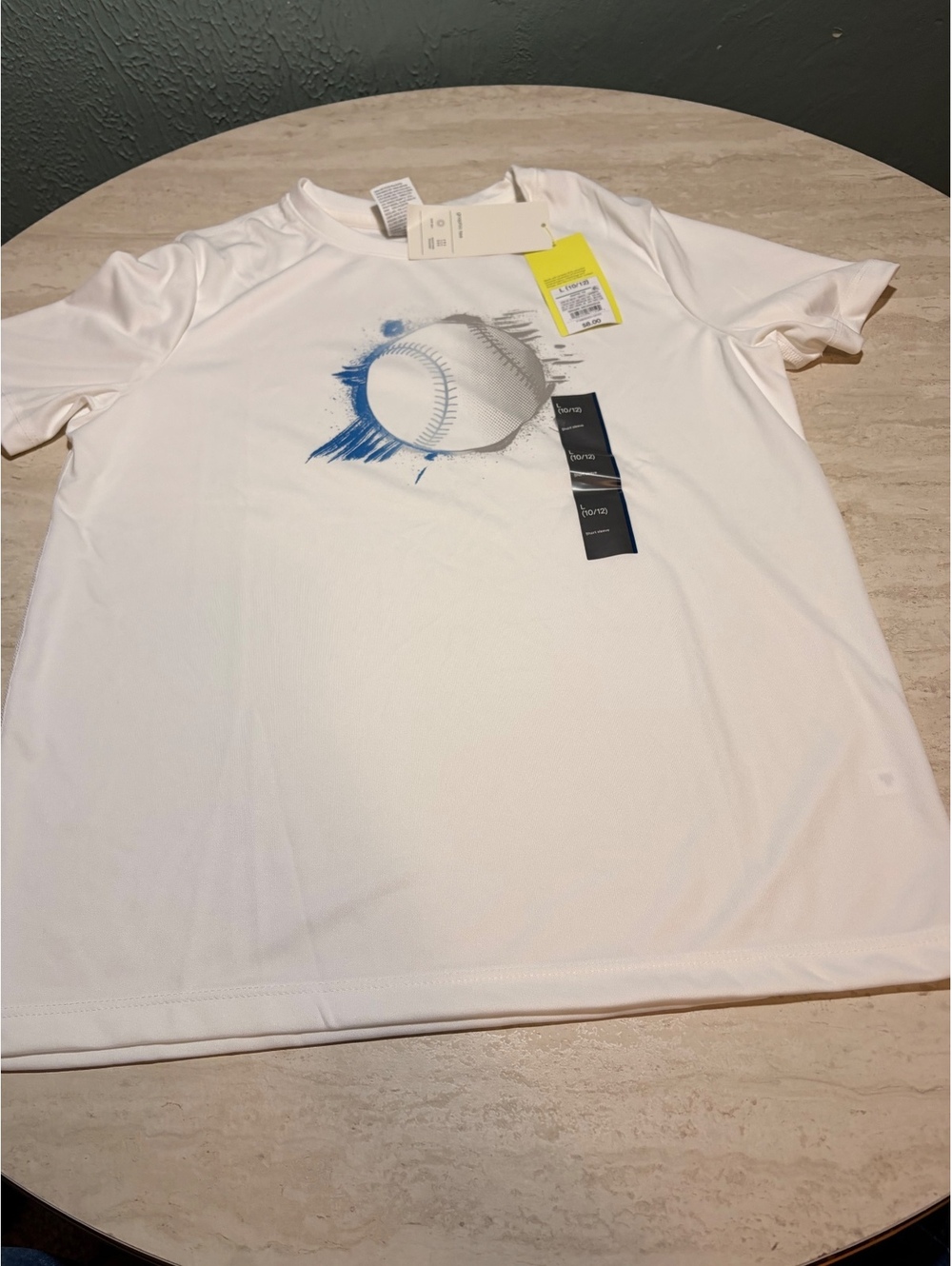 All In Motion Boys' White Activewear T-Shirt with Baseball Graphic